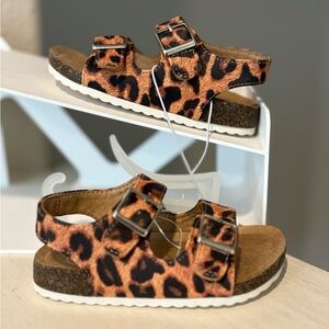 Baby Reagan Footbed Sandals Brown Leopard Print - Cat & Jack - Size 6C NEW